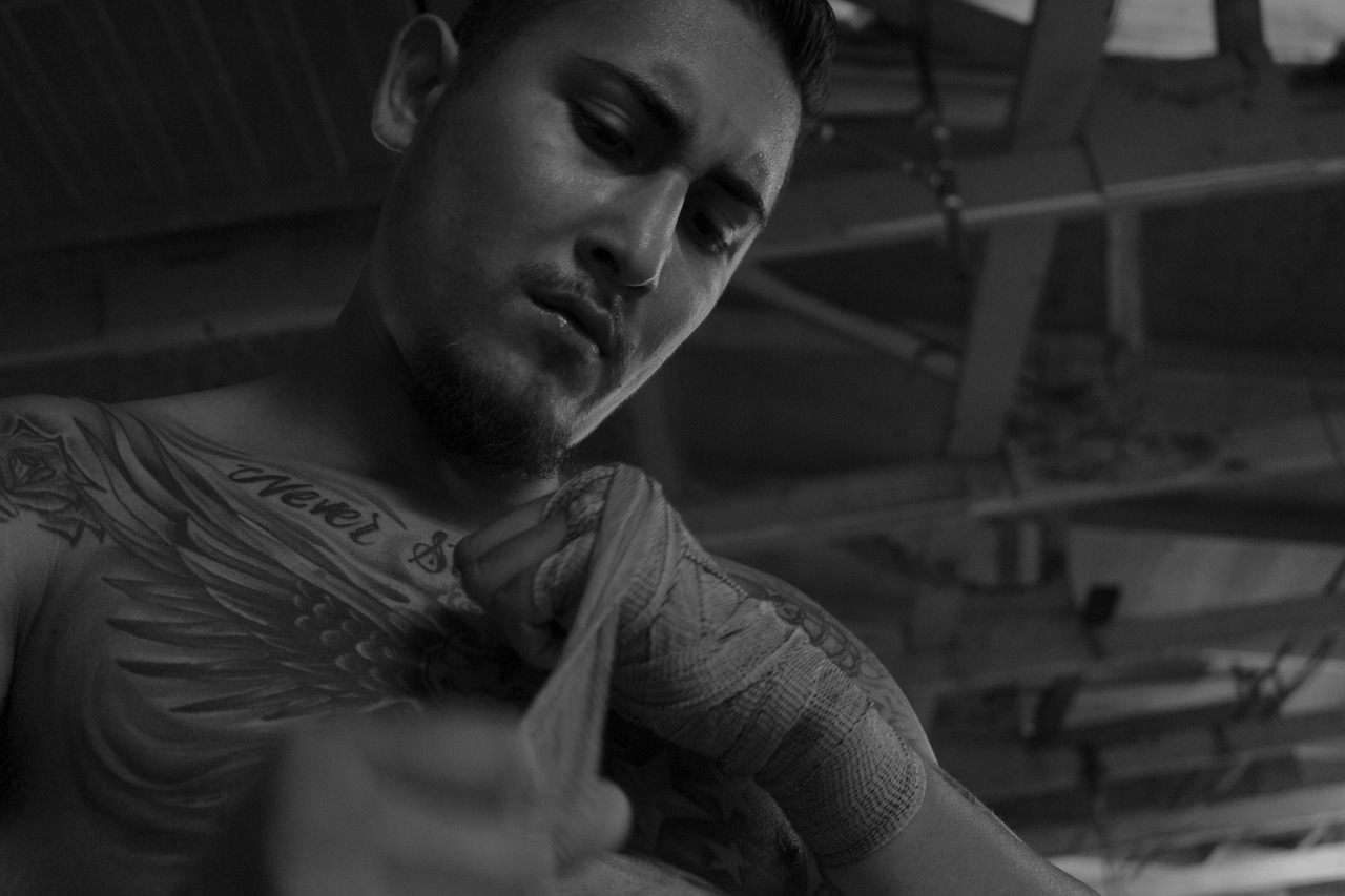 Preparing hands for boxing